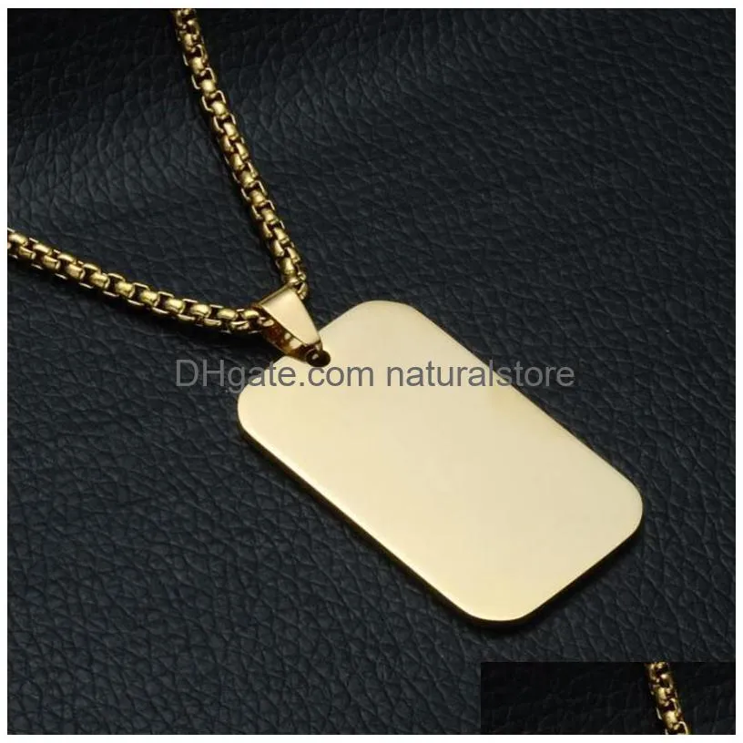 pendant necklaces trendy classic smooth tag for mens fashion simple casual party jewelry gift