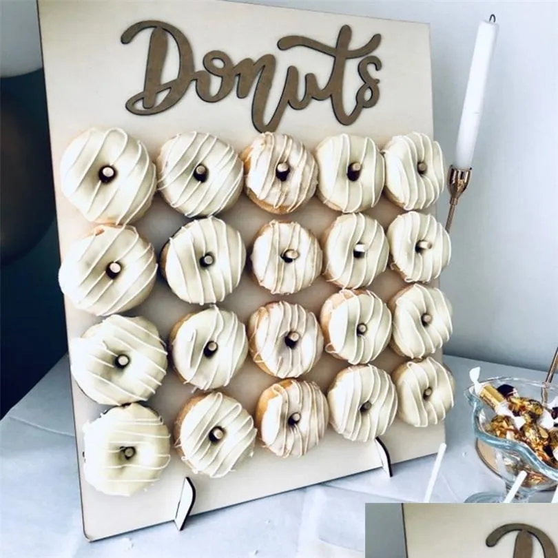 20/9 sticks wooden donut wall donut display holder wedding party table decoration baby shower donuts birthday party supplies 200929