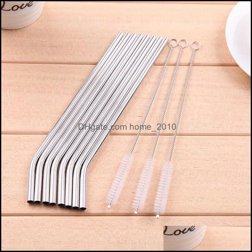 stainless steel straw bent and straight straw drinking straws metal straw party wedding bar drinking tools