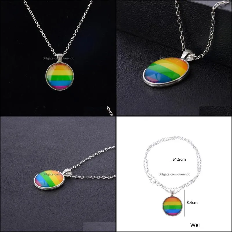 men women gay pride choker necklace rainbow flag lesbian lgbt love is love pride glass pendants necklaces unique jewelry