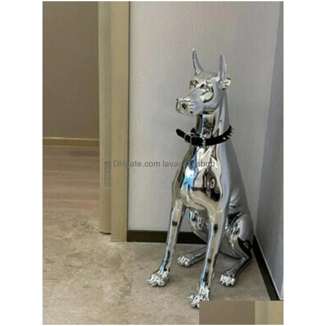 garden decorations home decor sculpture doberman dog large size art animal statues figurine room decoration resin statue ornamentgift