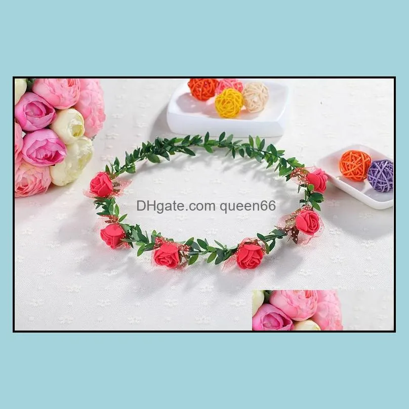 bohemian terylene flower wreath garland crown festival p ography seaside wedding bridal bridesmaid floral headband boho headdress