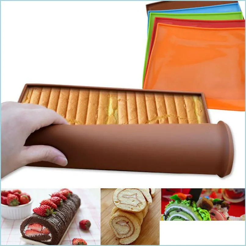 non stick silicone baking mat multi function swiss roll dough pad anti skid rectangle kitchen accessories healthy