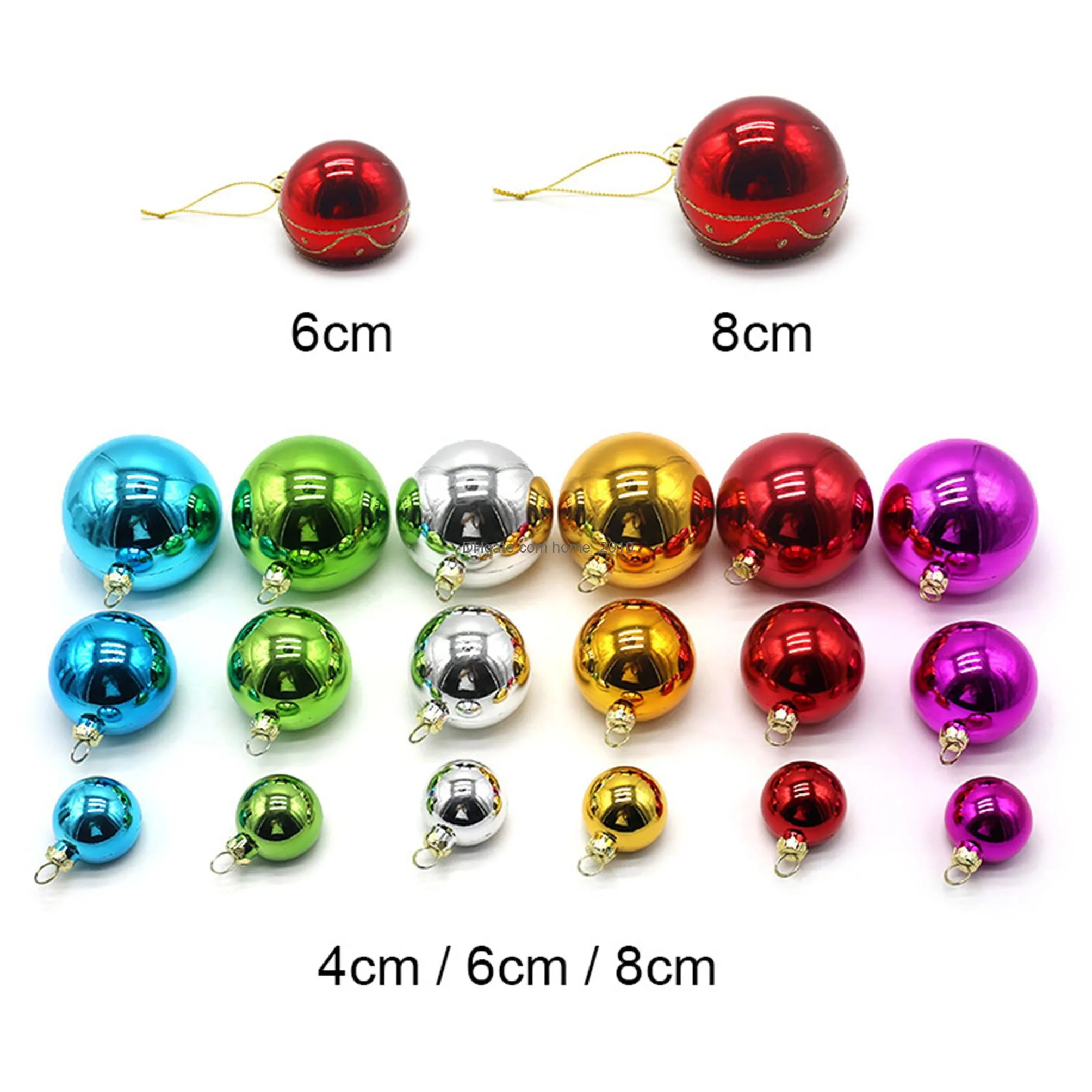 decorations sublimation should be heat transfer blank 6color 8cm round plastic christmases ball ornaments christmass tree ornaments inventory