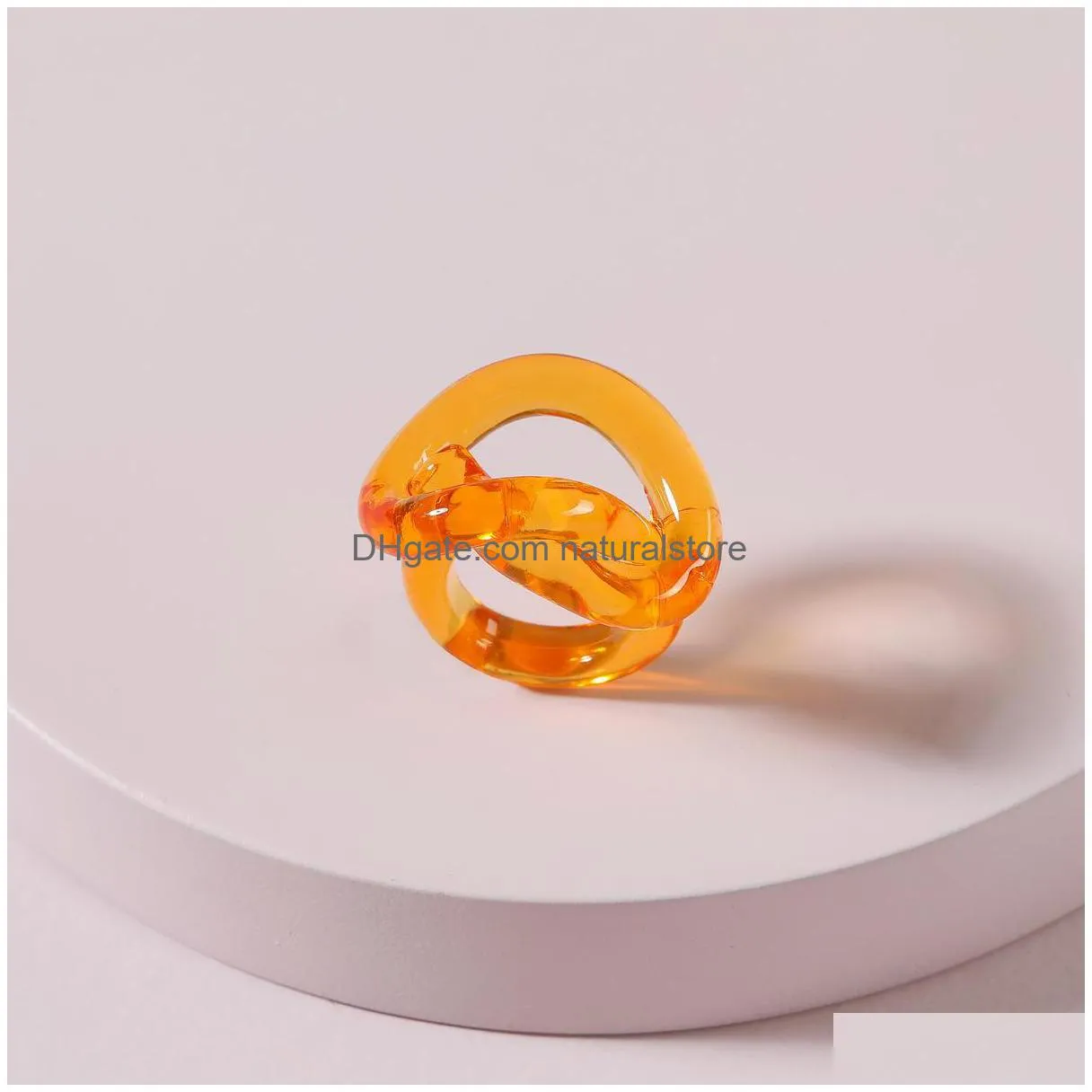 twisted heart transparent resin acrylic fashion women jewelry party gifts geometric brand style finger ring girl