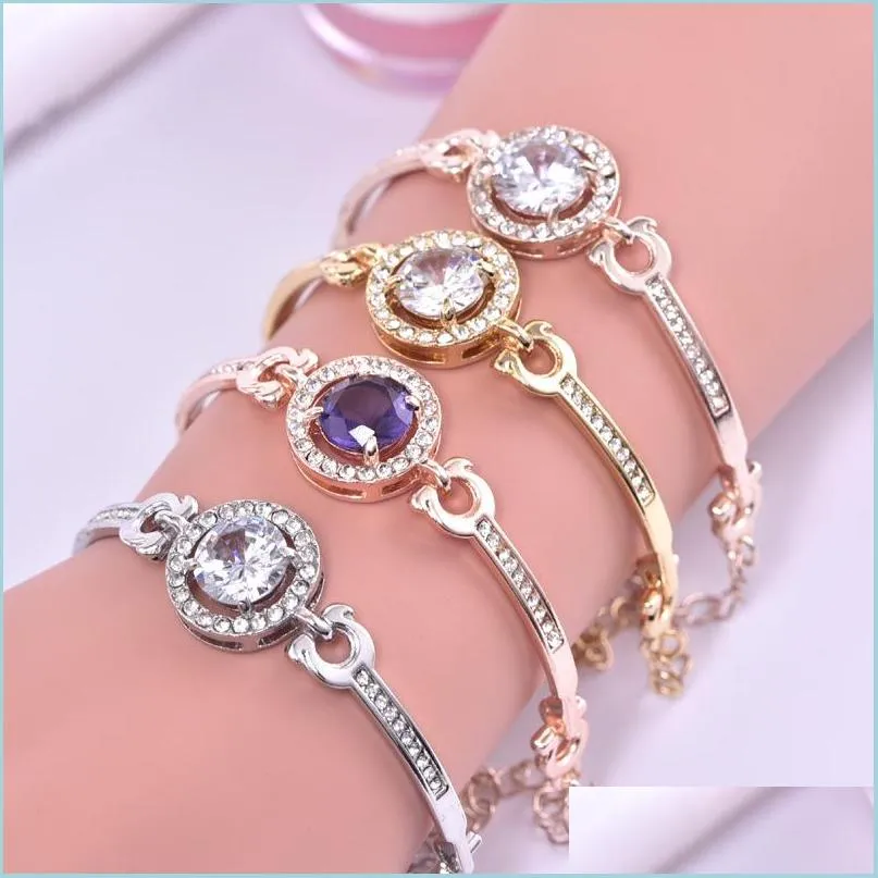  rose gold bracelet with eight hearts and eight arrows zircon simple female wearing bracelet korean crystal jewelry