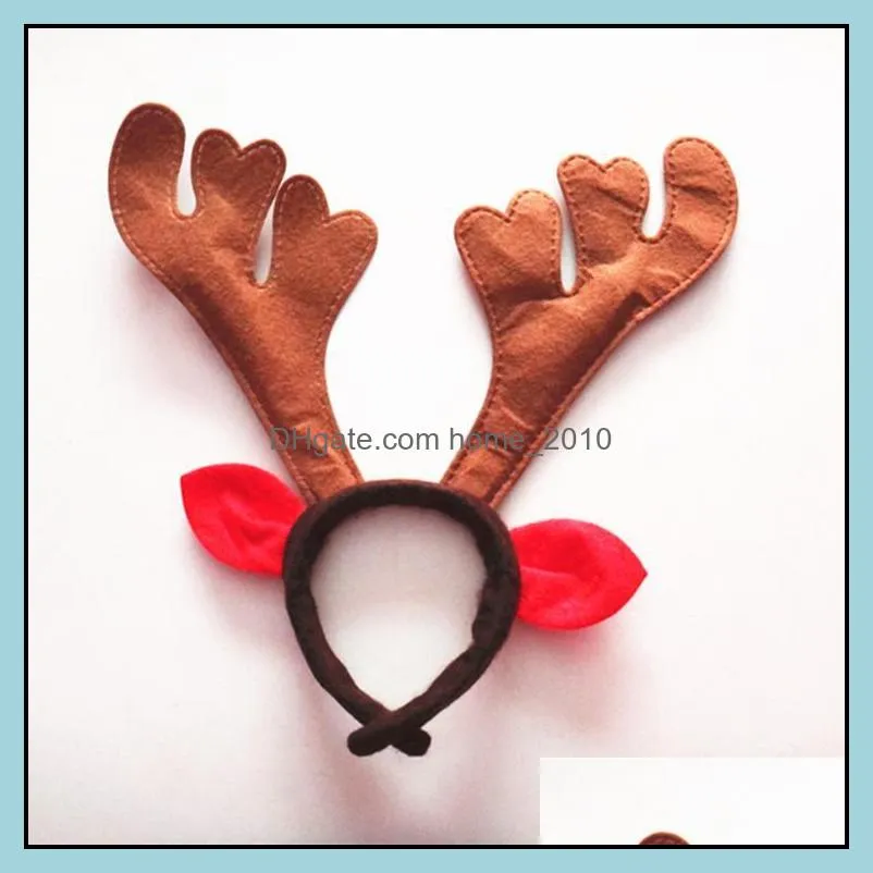 christmas antler hair hoop antler hair bands red non woven headband xmas party birthday hair hoops christmas decorations