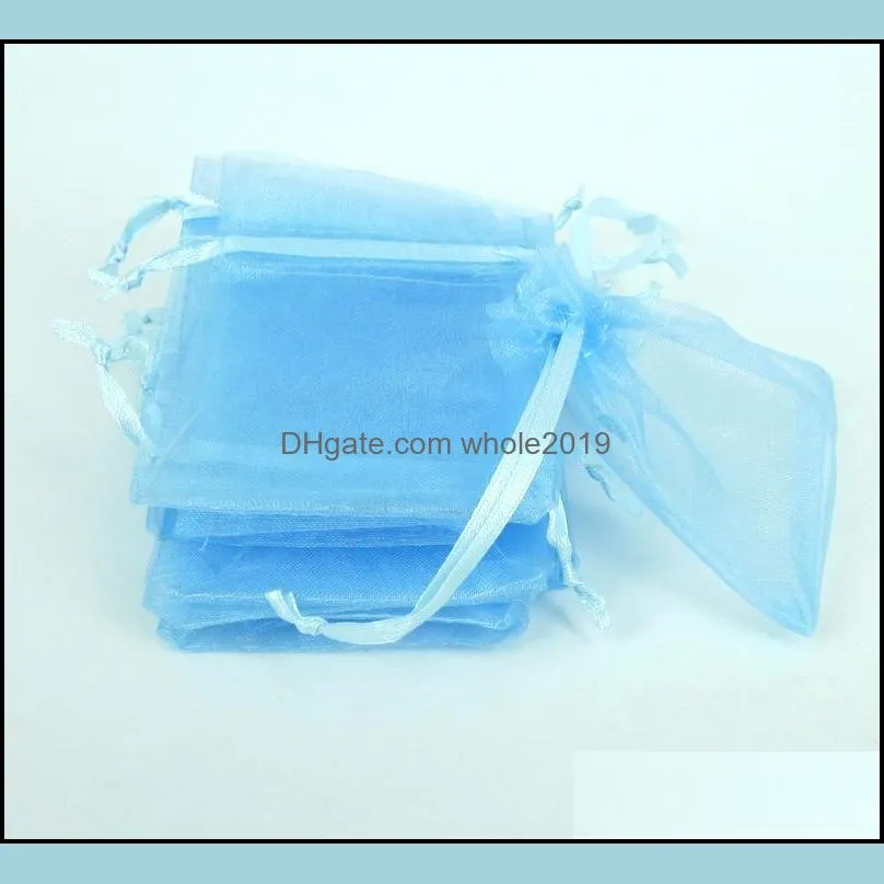 fashion quality transparent yarn material jewelry gift bag yarn pouch size 7x9cm 100pcs one color
