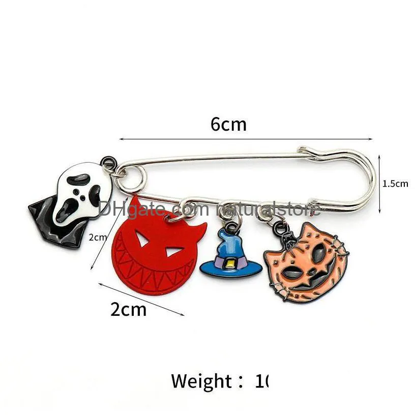 pendant necklaces halloween jewelry pumpkin ghost pin brooch black cat waist shoe decoration accessories shoelace buckle