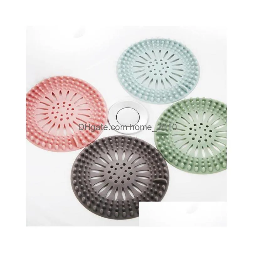 1pc silicone antiblocking filter cover sewer outfall strainer sink filter hair stopper catcher kitchen bathroom drain covers inventory