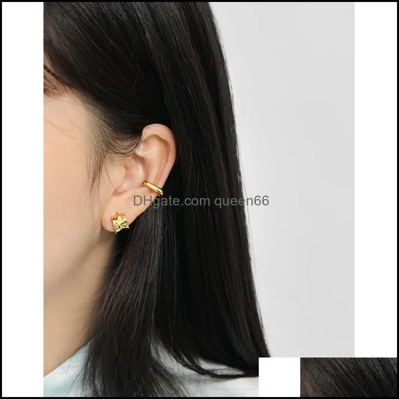 1 pc 100 genuine 925 sterling silver clip on screw back ear cuff for women korea ins minimalism earrings without piercing jewelry