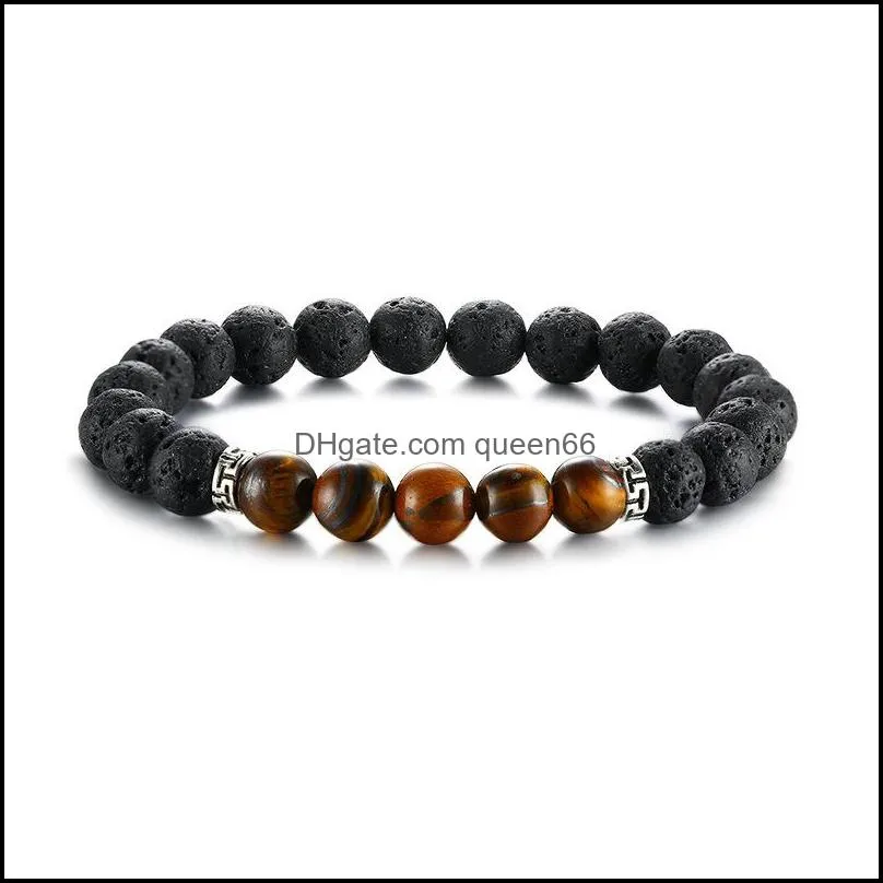 natural stone lava yoga beads bracelets 7 chakras  oil diffuser bracelet bangle for women men charm jewelry dhs