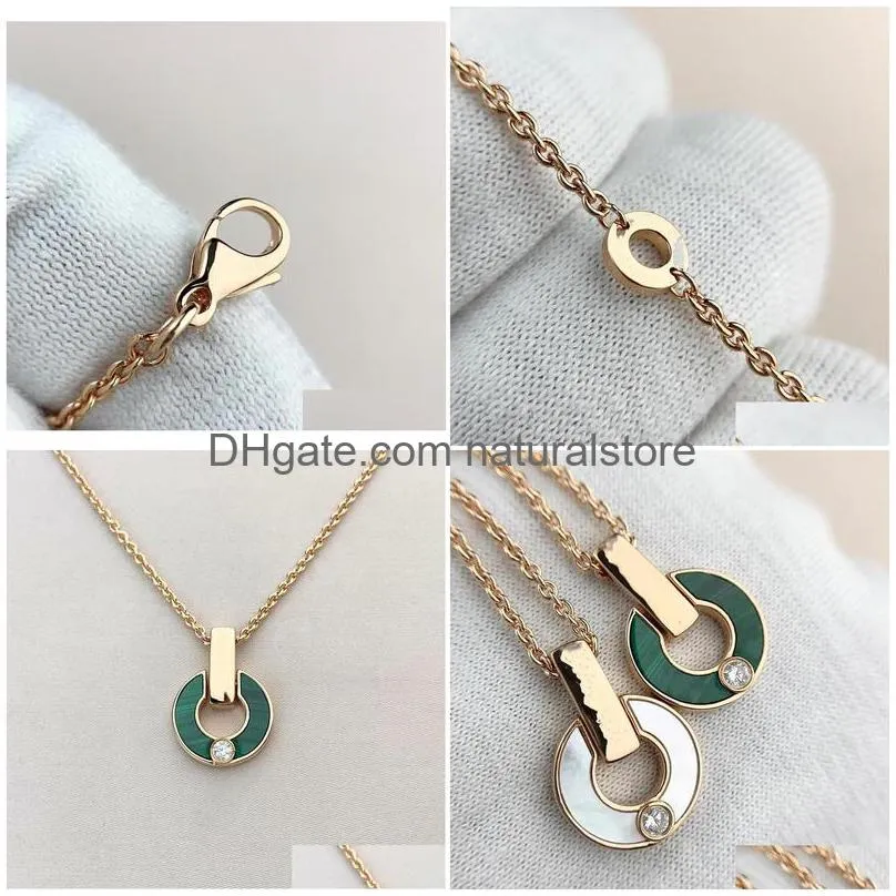 heart diamond necklace gold necklace fashion fashion natural malachite letter pendant with diamonds womens jewelry gifts for couples