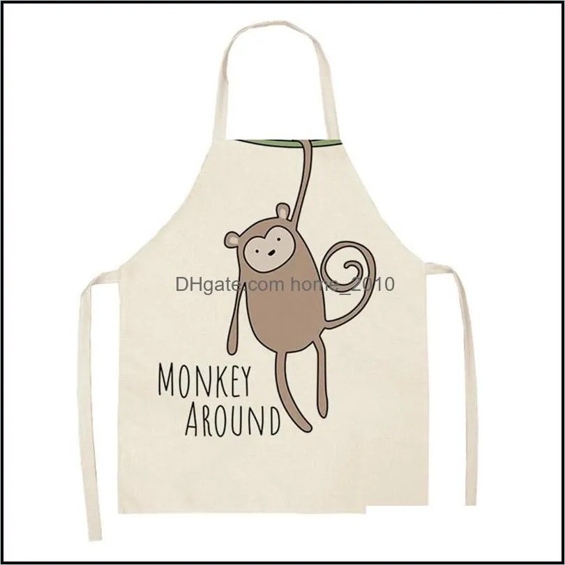 kitchen cooking apron animal print aprons for  elk bear fox women sleeveless biking bibs pinafores children apron home bib