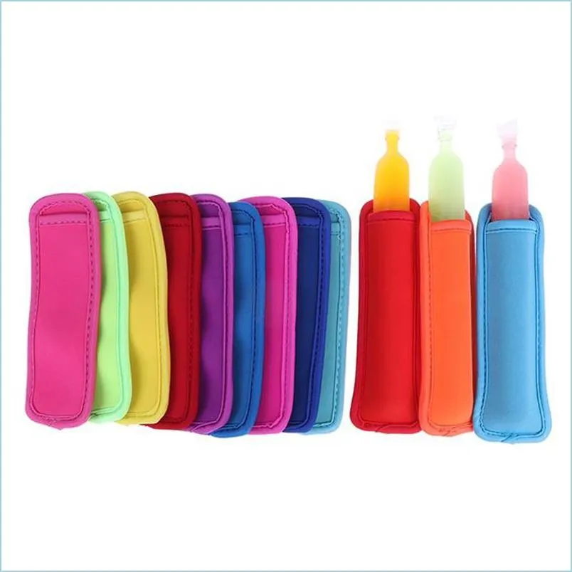 18x6cm neoprene ice sleeves zer popsicle sleeves  stick holders ice cream tubs party drink holders tools