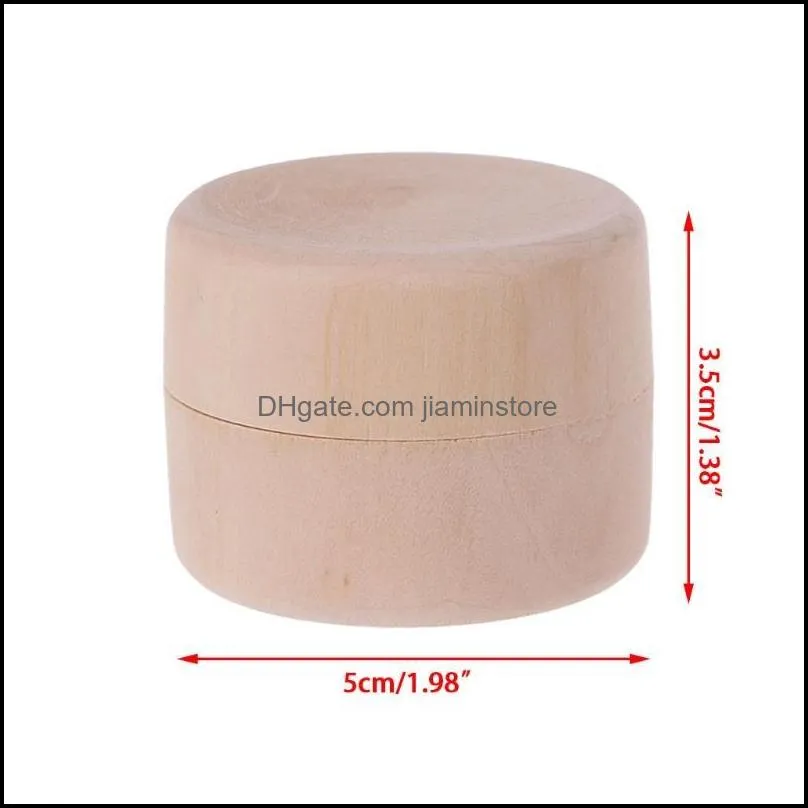 small round wooden storage boxes ring box vintage decorative natural craft jewelry box case wedding accessories