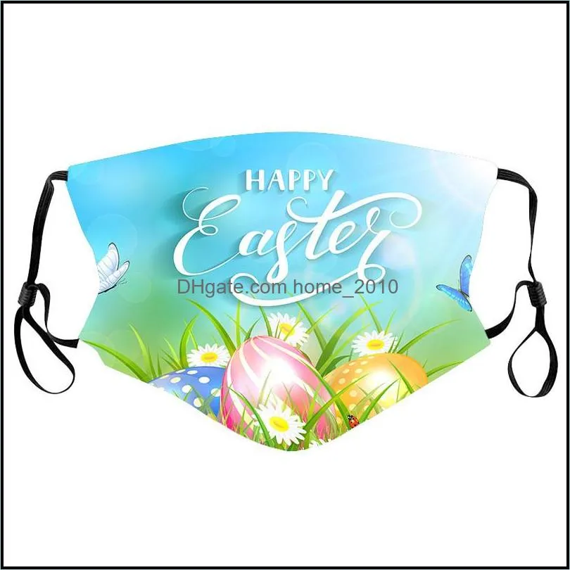 easter face masks adult rabbit egg face mask washable breathable fashion easter windproof masks for man woman