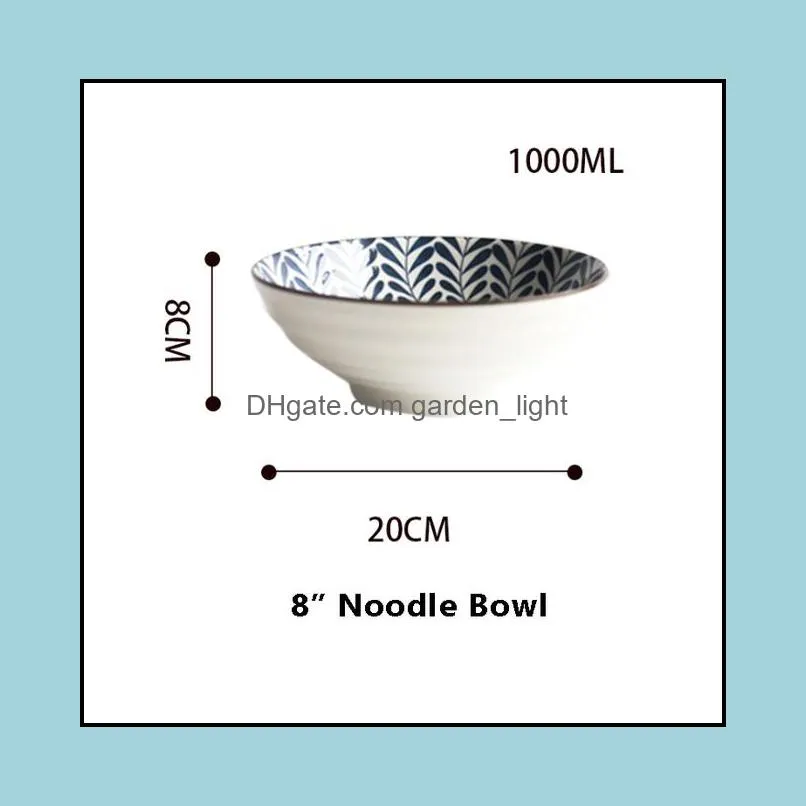 bowls ceramic instant noodle bowl japanese style underglaze ramen dish plate set combination soup home restaurant tableware