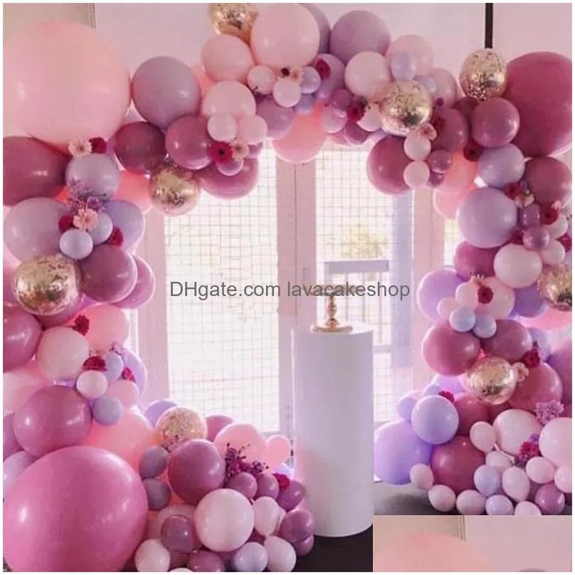 92pcs/lot pink macaron balloons arch baby shower decoration birthday wedding party deco christening favors pastel balloons t200612