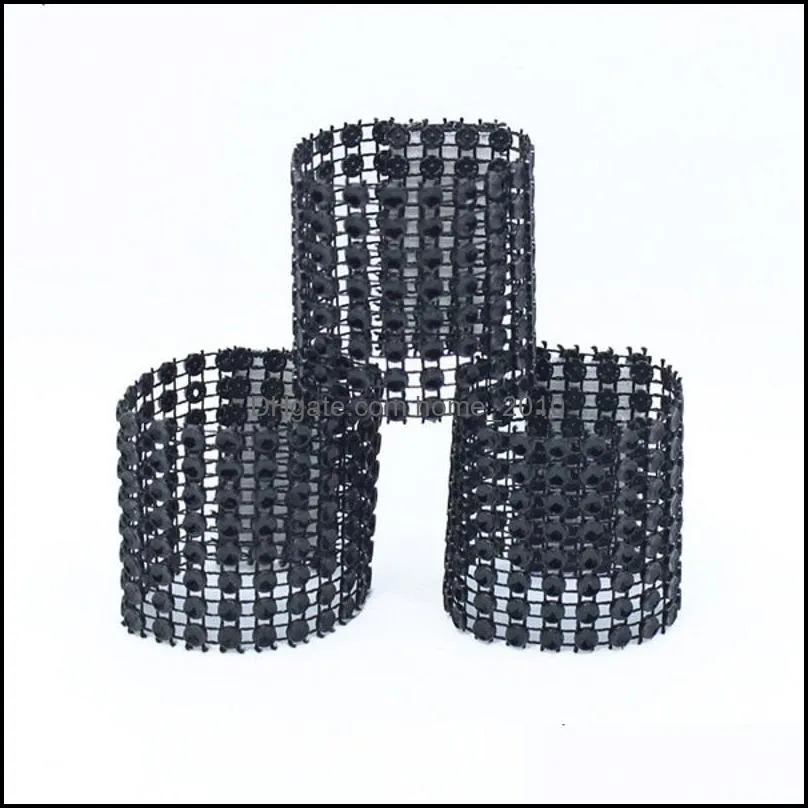 napkin ring chairs buckles multicolor wedding event decoration crafts 8 row mesh rhinestone holder handmade party supplies