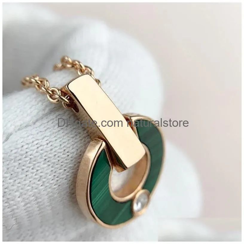heart diamond necklace gold necklace fashion fashion natural malachite letter pendant with diamonds womens jewelry gifts for couples
