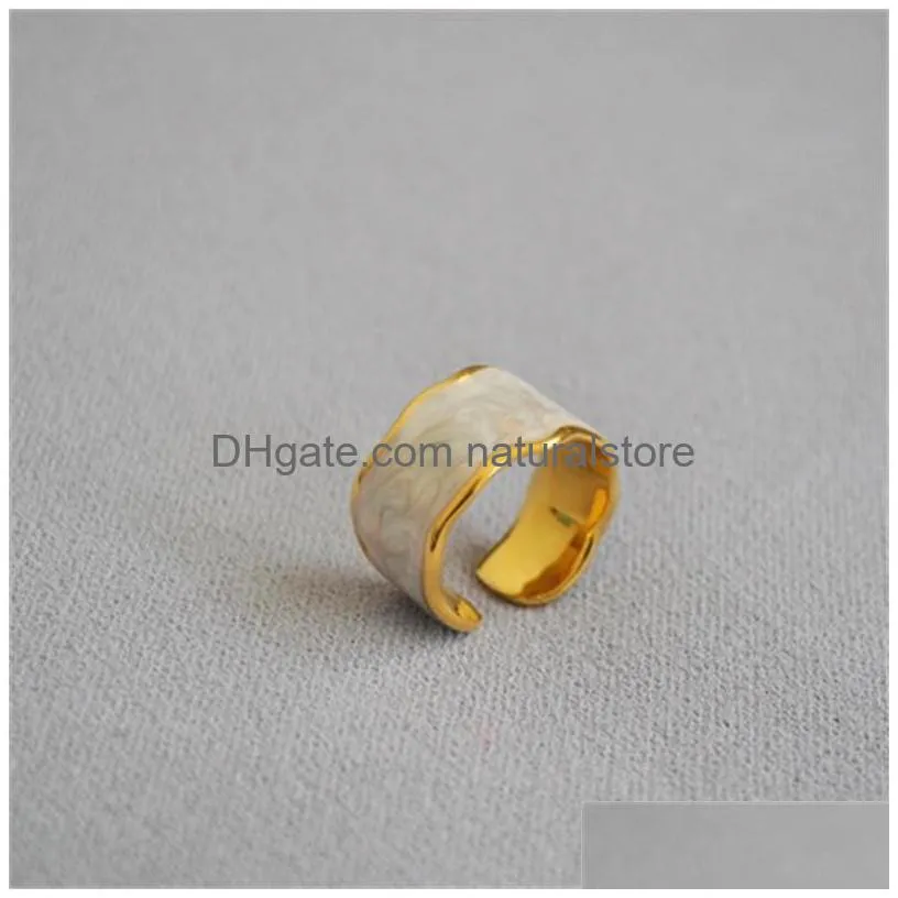 korean creative colored ice cream handmade enamel glaze irregular modern fashion opening index finger ring female