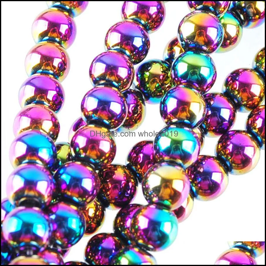 natural materials hematite stone round beads 8mm metallic for diy jewelry making bl301