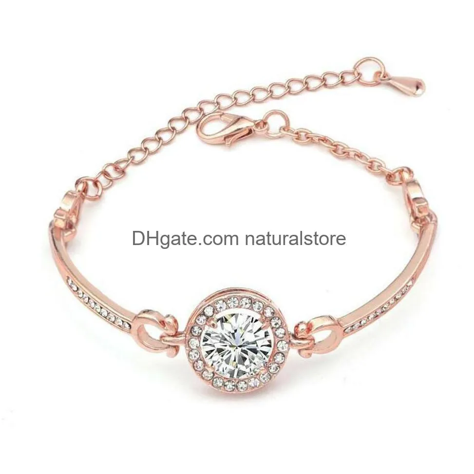 women rhinestone diamonds bracelet chains fashion charm pendant bracelets jewelry valentine s day gift for girlfriend 