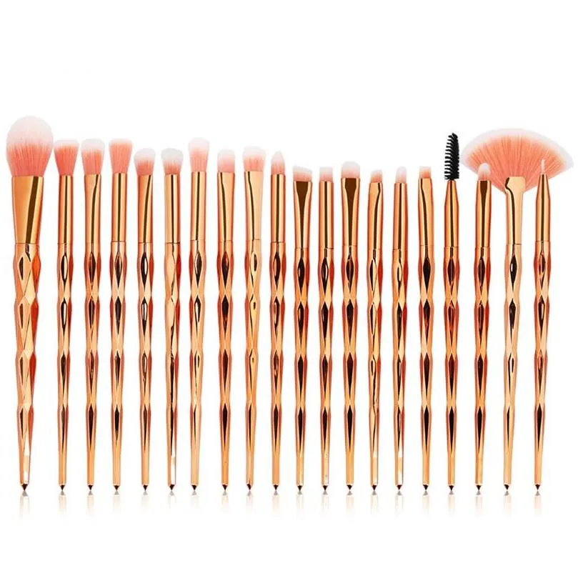 20pcs diamond handle makeup brushes full set of beauty tools eyeshadow brush eyebrow brush230e263r