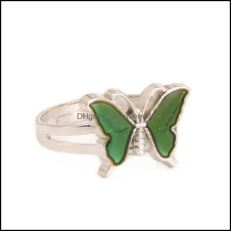 creative temperature sensing color changing ring personality cool dance cute butterfly ring