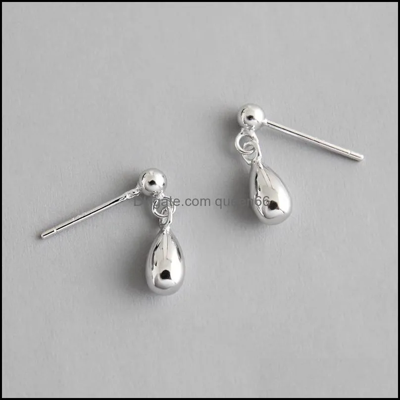 real 925 sterling silver water drop earrings for women girls korean ins cute dangle earring fine party jewelry gift yme520