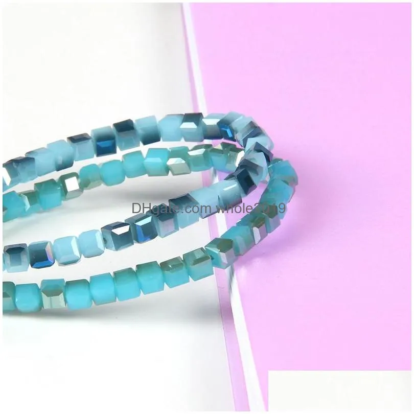  design fashion summer jewelry wholesale mix colors 6mm crystal jade square beads macrame braiding bracelets