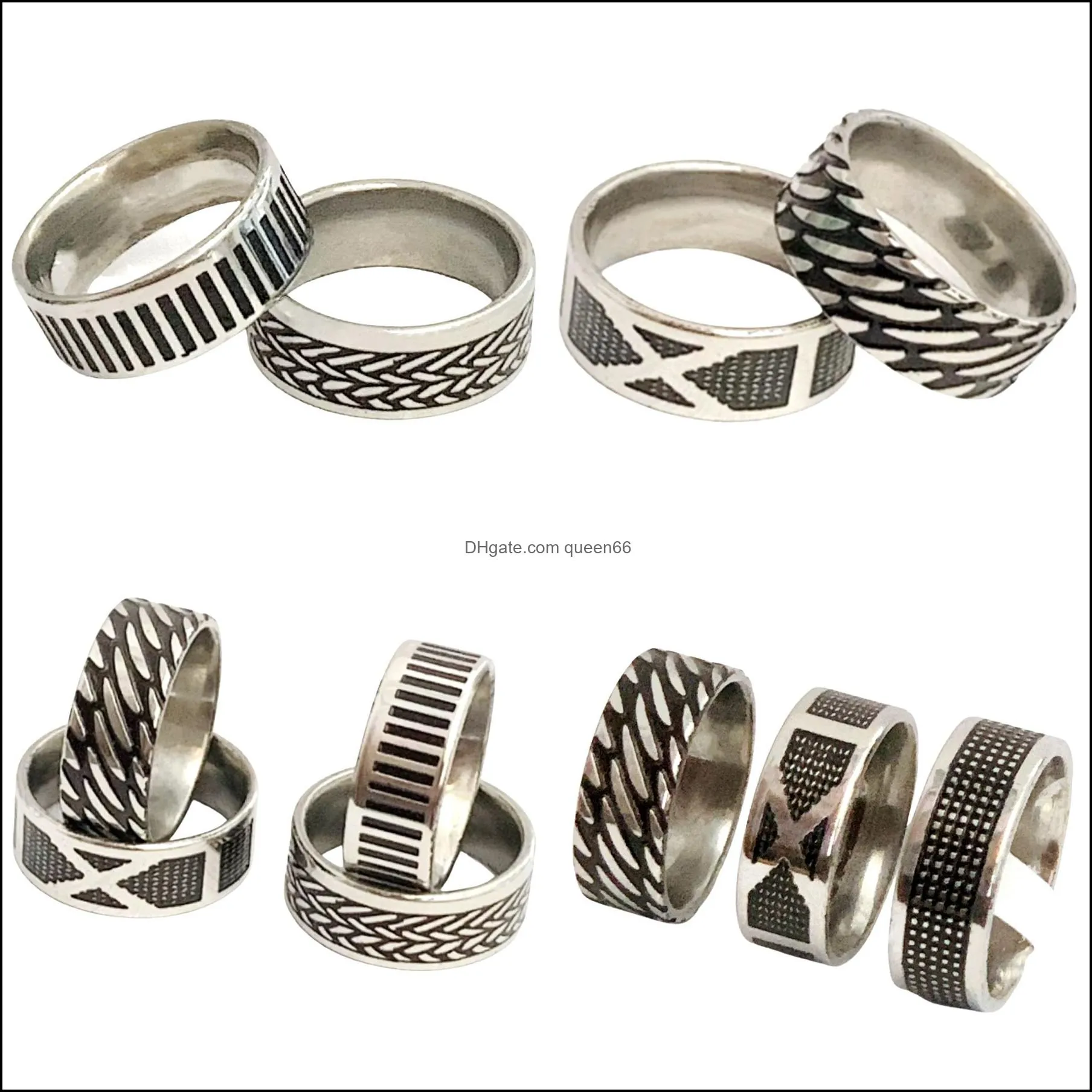 30pcs bulk classic punk men wedding band rings stainless steel jewelry accessory hip hop rock street fashion gifts wholesale