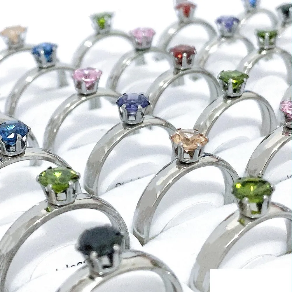 30pcs silver colour rhinestone rings mix women fashion elegant loves gifts verlobungring jewelry wholesale