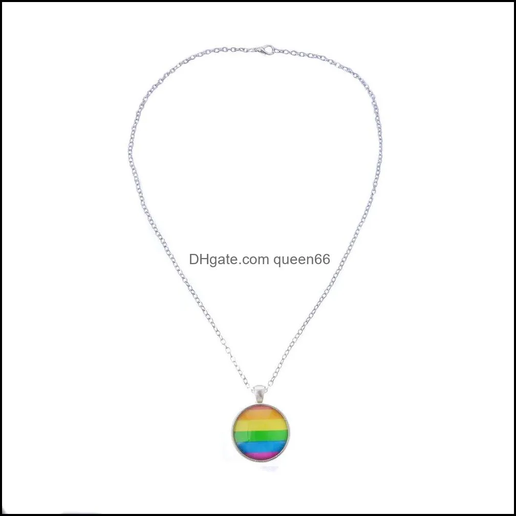 men women gay pride choker necklace rainbow flag lesbian lgbt love is love pride glass pendants necklaces unique jewelry