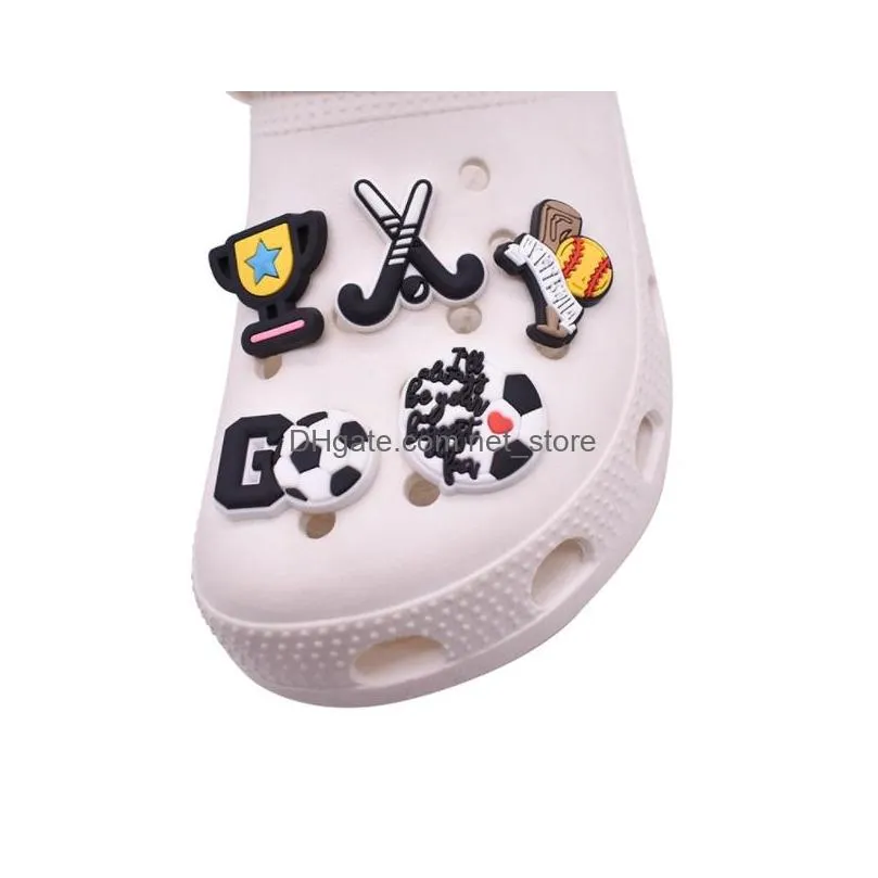 custom sport style pvc shoe charms pvc shoecharms buckle soft rubber jibbitz for croc shoes