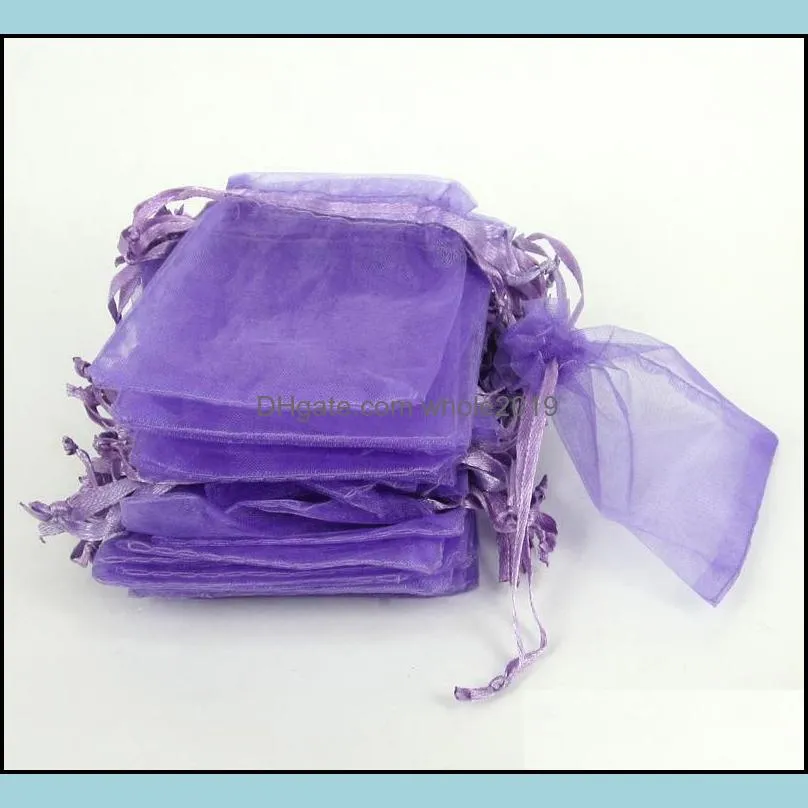 fashion quality transparent yarn material jewelry gift bag yarn pouch size 7x9cm 100pcs one color