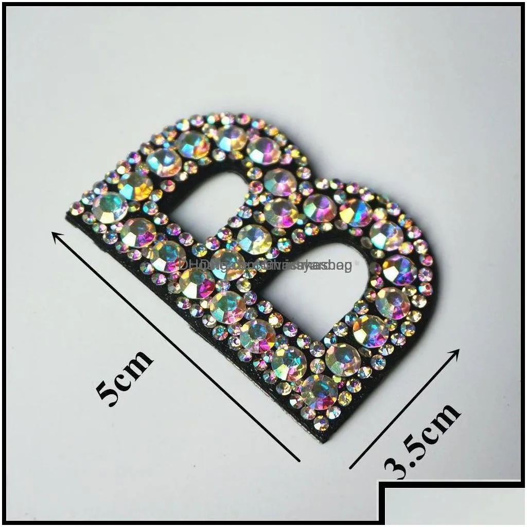 beads arts crafts gifts home garden 26 letters rhinestones alphabet abc sew iron ones rainbow shining badges for name diy dress