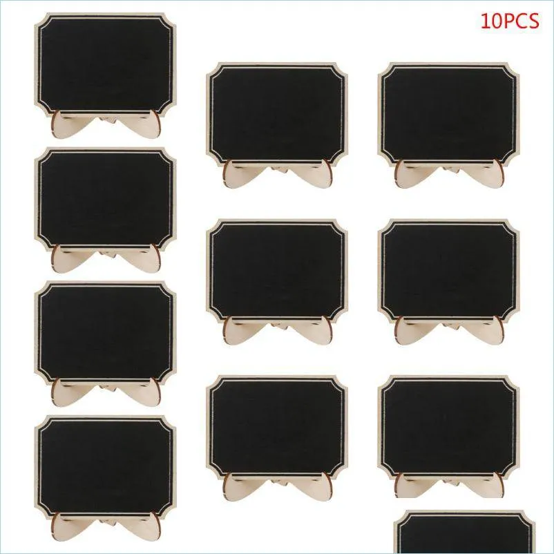 10pcs/lot wooden mini blackboard table restaurant sign memo message stand chalk board wedding party decoration supplies