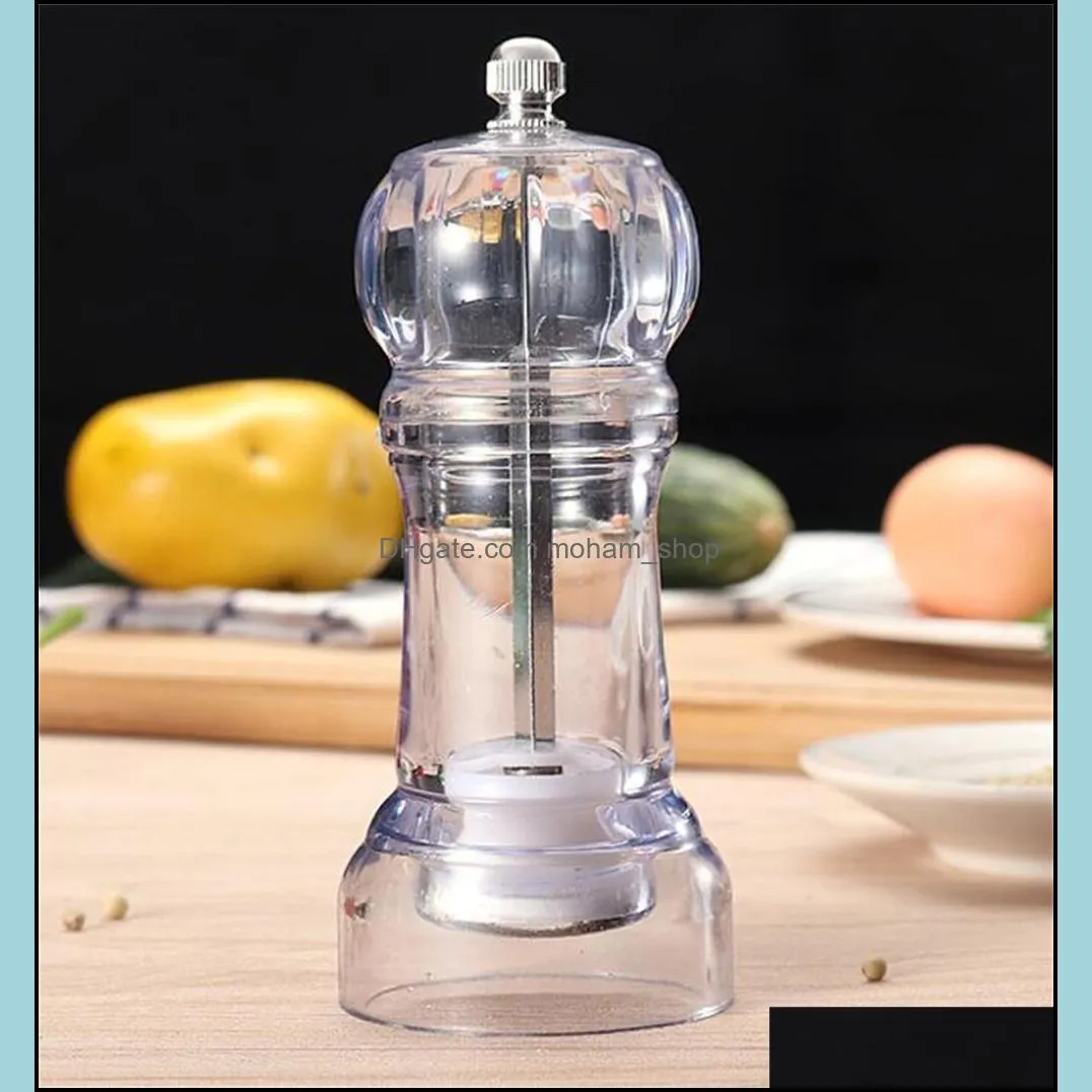 transparent pepper salt grinder acrylic mill includes precision mechanism and premium peppercorns kitchen tool rre10770