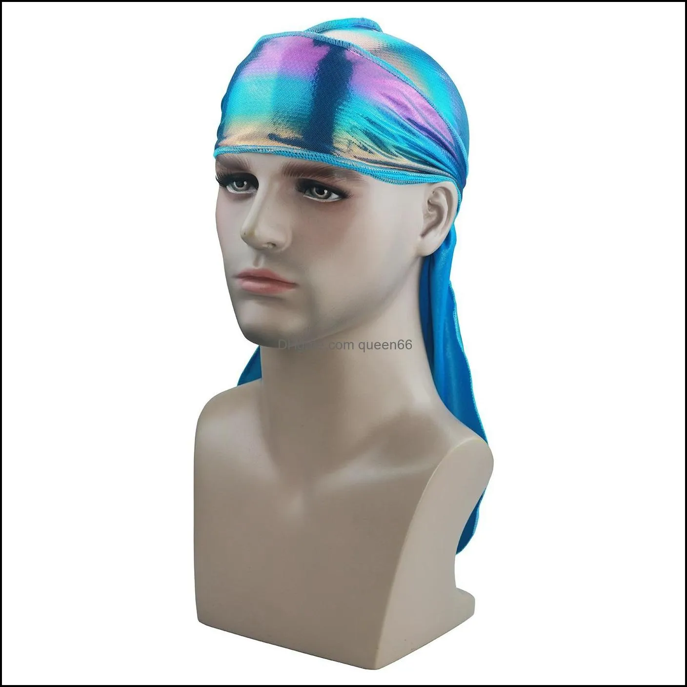 pirate hat durag durags sparkly turban bandana shiny headwear headband headwrap mens biker caps hats men cap hair accessories