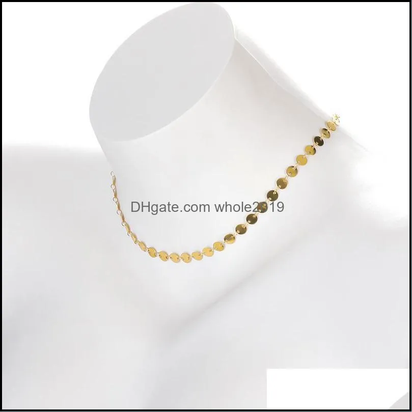 chains dainty disc chain for women gold stainless steel necklace jewelry findings making diy wholesale 2022 handmade accessorieschains