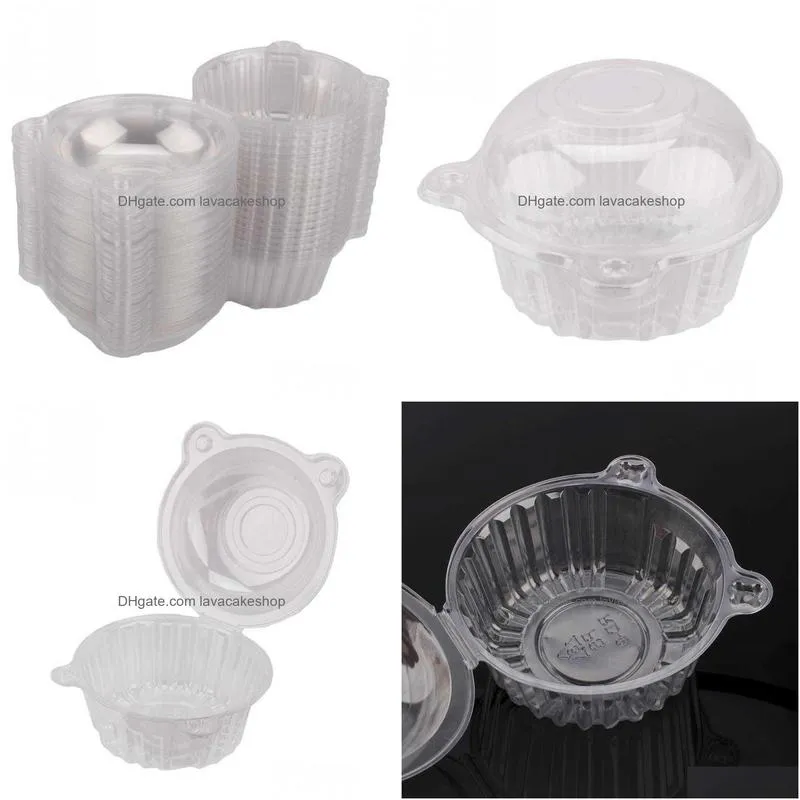 100pcs cupcake plastic cups muffin pods dome cups cake box bag cupcake cake baking decorating pastry party tools cake mold decor