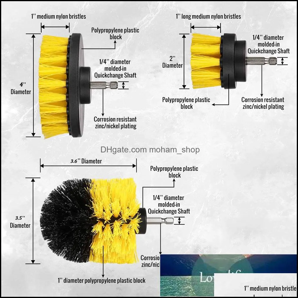 electric drill brush kit plastic round cleaning brush for carpet glass car tires nylon brushes power scrubber drill