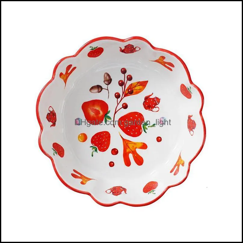 bowls highend household items tableware ceramics fruit lace bowl cute strawberry individual noodle salad