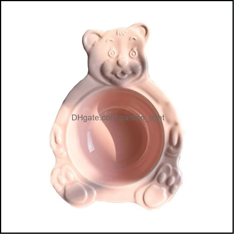 bowls ceramic bowl cute cartoon bear shaped for oatmeal yogurt salad kids boy girl lunch dish home kitchen fruit snack