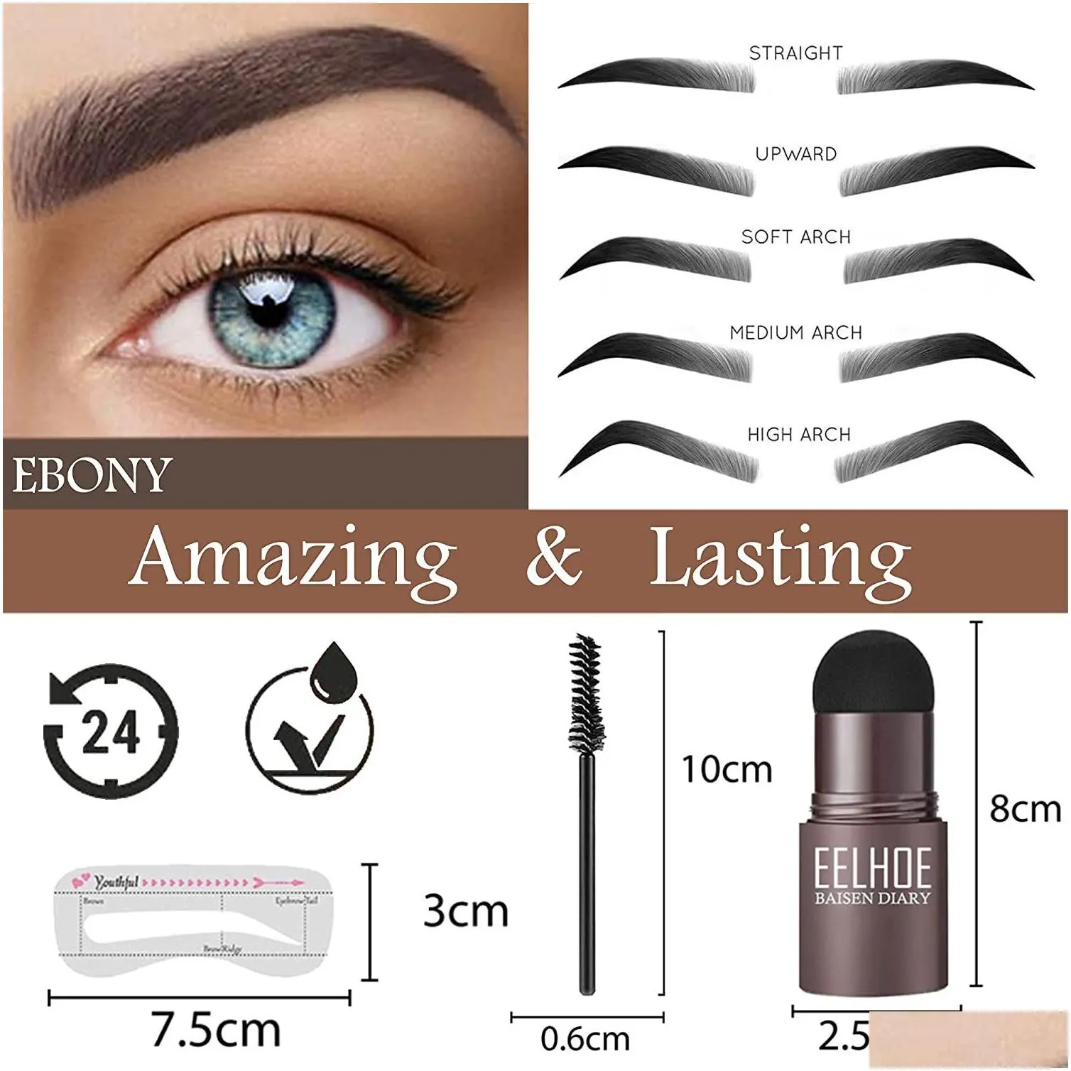 professional eyebrow one step stamp shaping kit set gel makeup kit magic stencils eye brow brushes