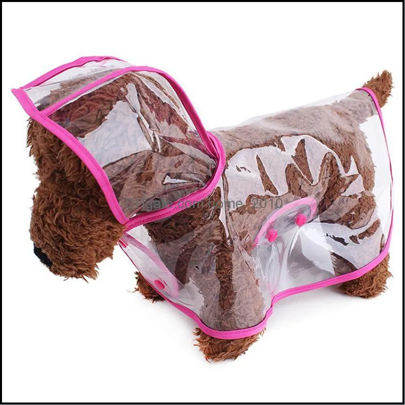 waterproof dog raincoat hood transparent pet dog puppy rain coat cloak costumes clothes cat dogs pet supplies