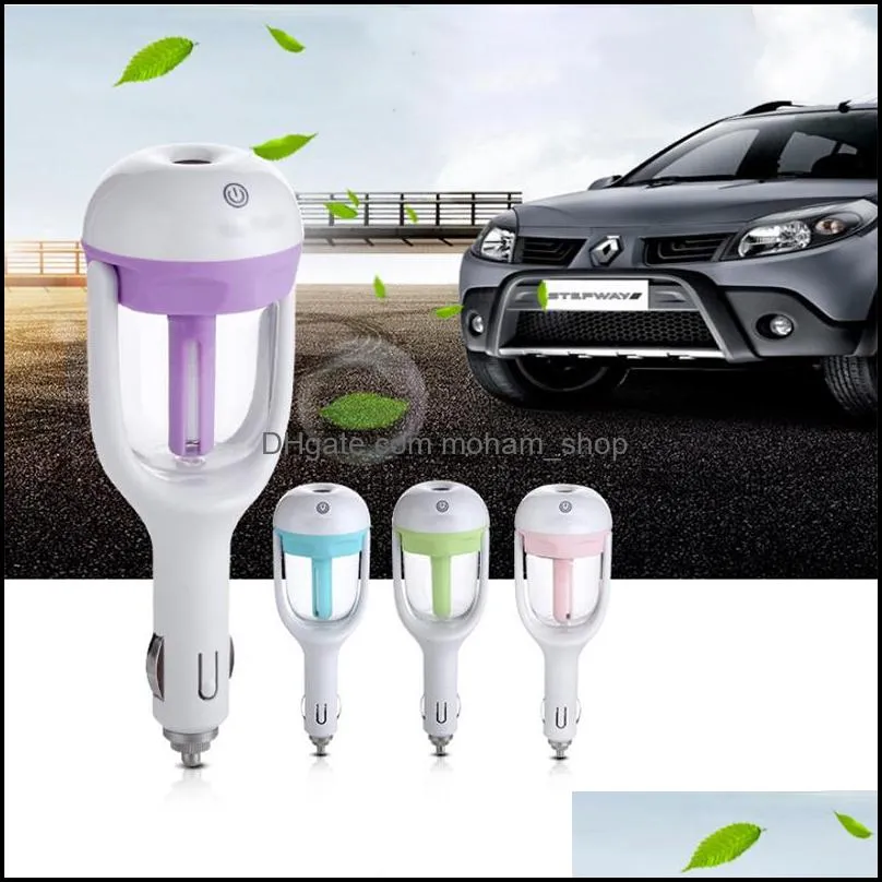 12v car steam humidifier air purifier aroma diffuser  oil diffuser cars humidifiers multicolors