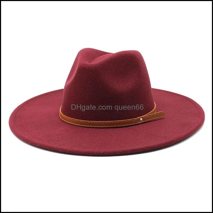 large fedora hat for women men fedoras male big felt hats female wide brim cap woman man jazz panama caps 2021 autumn winter wholesale 